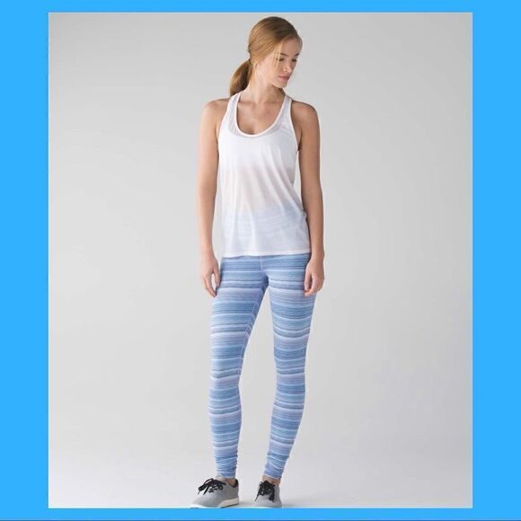 Lululemon wunder under pant (hi-rise) 29” in wave twist lilac caspian blue Sz 6 - Picture 1 of 8